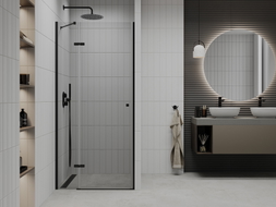 Mexen Roma swing shower doors 110 cm, transparent, black - 854-110-000-70-00