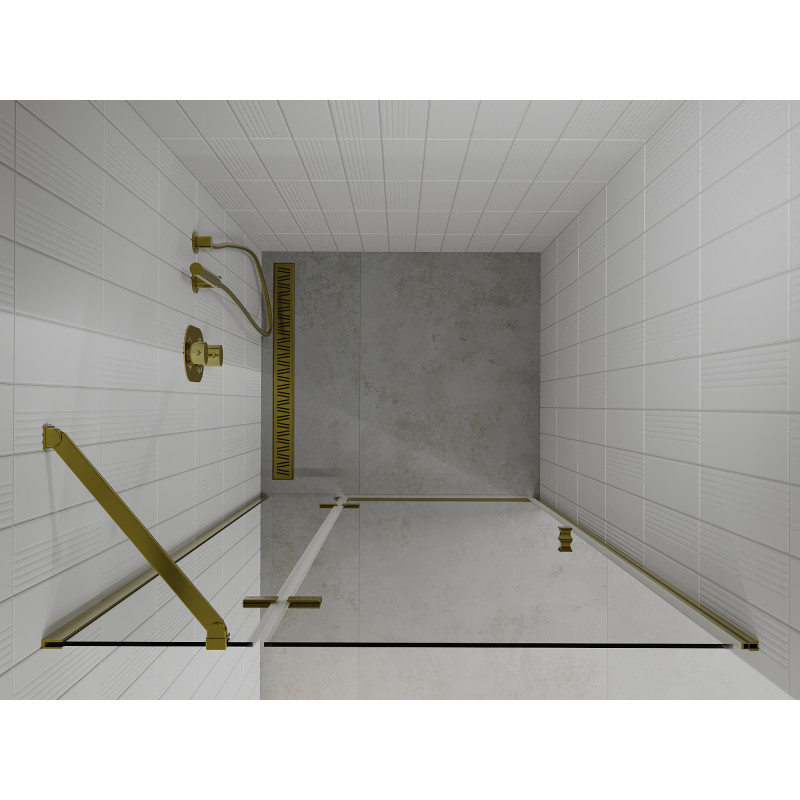 Mexen Roma swing shower door 100 cm, transparent, gold - 854-100-000-50-00