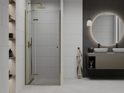 Mexen Roma swing shower doors 120 cm, transparent, gold - 854-120-000-50-00