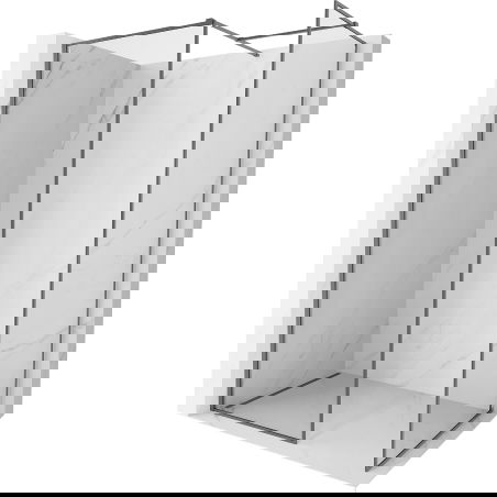 Mexen Kioto-F Walk-in Shower Screen with Frame 135 x 110 cm, Transparent 8 mm, Gun Metal - 800-135-202-04-95-110