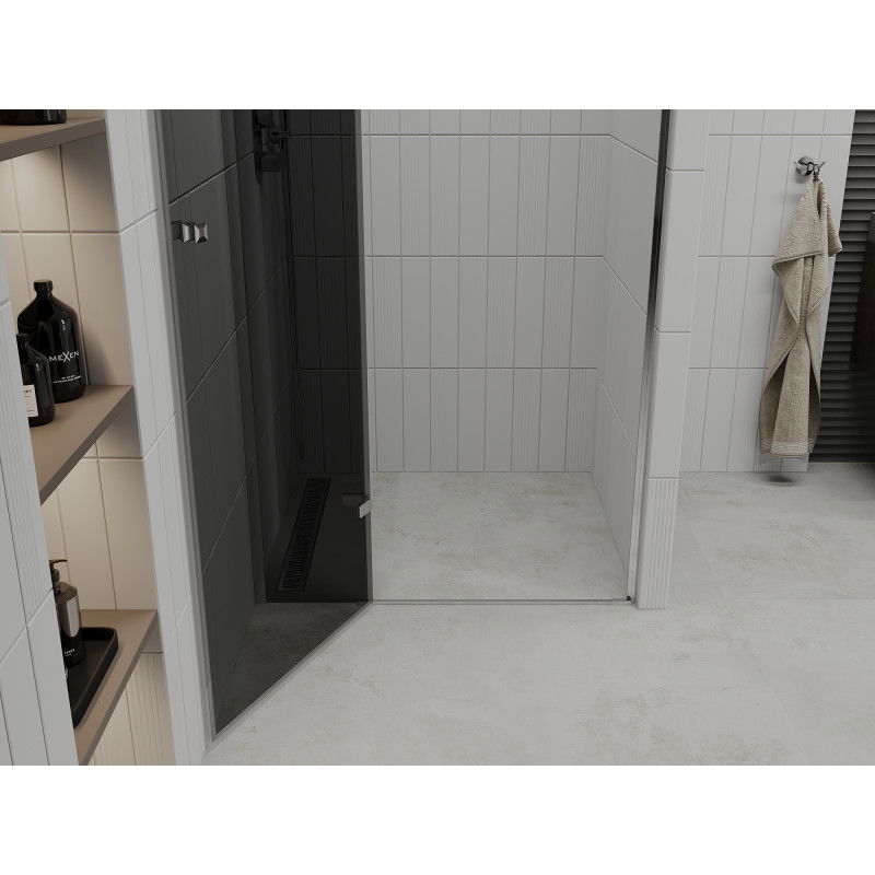 Mexen Roma 100 cm Hinged Shower Door, Graphite, Chrome - 854-100-000-01-40