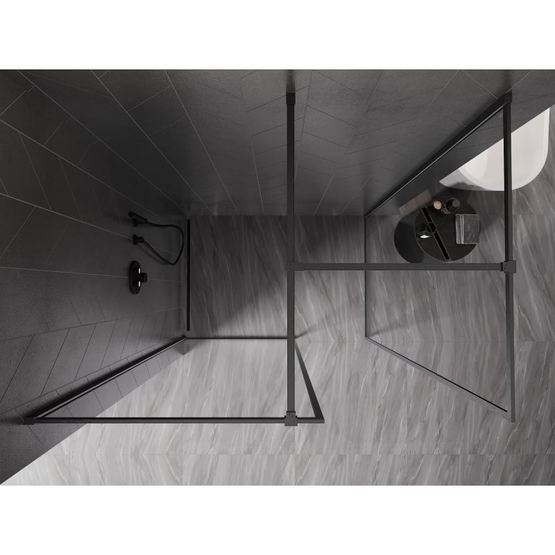 Mexen Kioto-F Walk-in Shower Wall with Frame 170 x 100 cm, Transparent 8 mm, Brushed Gun Gray - 800-170-202-04-66-100