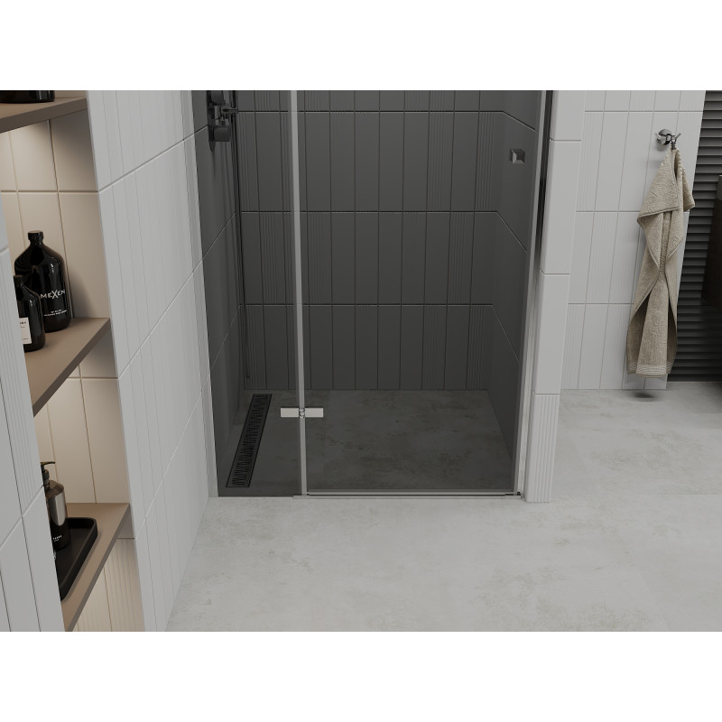 Mexen Roma swing shower door 100 cm, graphite, chrome - 854-100-000-01-40