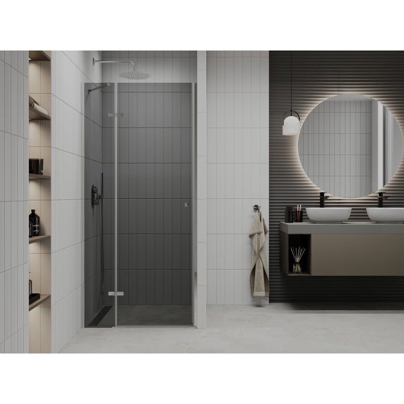 Mexen Roma 110 cm Hinged Shower Door, Graphite, Chrome - 854-110-000-01-40
