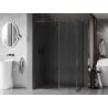 Mexen Kioto-F Walk-in Shower Wall with Frame 115 x 80 cm, Transparent 8 mm, Brushed Gun Gray - 800-115-202-04-66-080