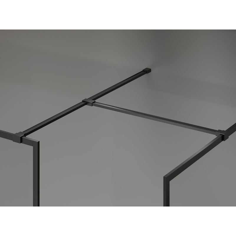 Mexen Kioto-F Walk-in Shower Screen with Frame 90 x 85 cm, Transparent 8 mm, Black - 800-090-202-04-70-085