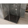 Mexen Omega sliding shower enclosure 120 x 90 cm, transparent, chrome + Flat shower tray, black - 825-120-090-01-00-4070