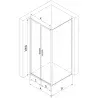 Mexen Exo 80 x 80 cm Hinged Shower Enclosure, Transparent, Gold - 814-080-080-50-00