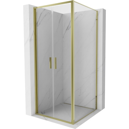 Mexen Exo-B Duo hinged shower cabin 80 x 80 cm, transparent, gold - 814-080-080-50-00