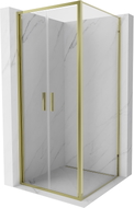 Mexen Exo-B Duo hinged shower cabin 80 x 80 cm, transparent, gold - 814-080-080-50-00
