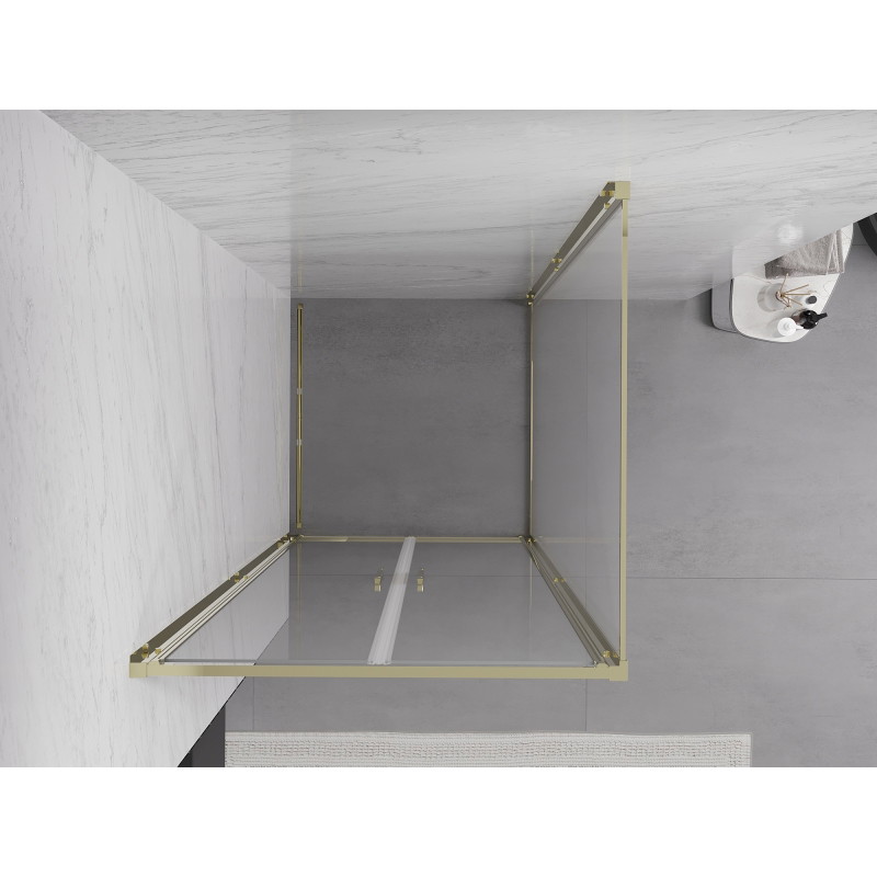 Mexen Exo-B Duo hinged shower cabin 80 x 80 cm, transparent, gold - 814-080-080-50-00