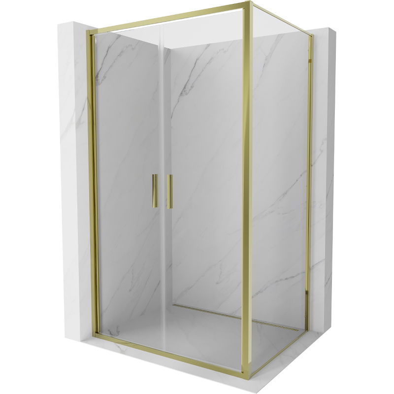 Mexen Exo pivot shower cabin 70 x 85 cm, transparent, gold - 814-070-085-50-00