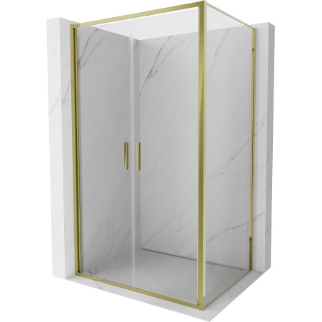 Mexen Exo-B Duo pivot shower enclosure 90 x 85 cm, transparent, gold - 814-090-085-50-00