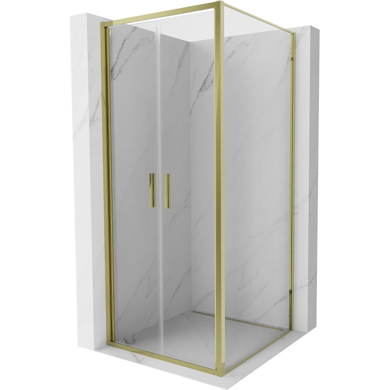 Mexen Exo-B Duo hinged shower cabin 90 x 90 cm, transparent, gold - 814-090-090-50-00
