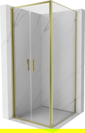 Mexen Exo 90 x 90 cm Pivot Shower Enclosure, Transparent, Gold - 814-090-090-50-00