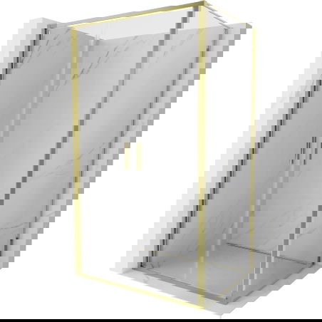 Mexen Exo Hinged Shower Enclosure 70 x 95 cm, Transparent, Gold - 814-070-095-50-00