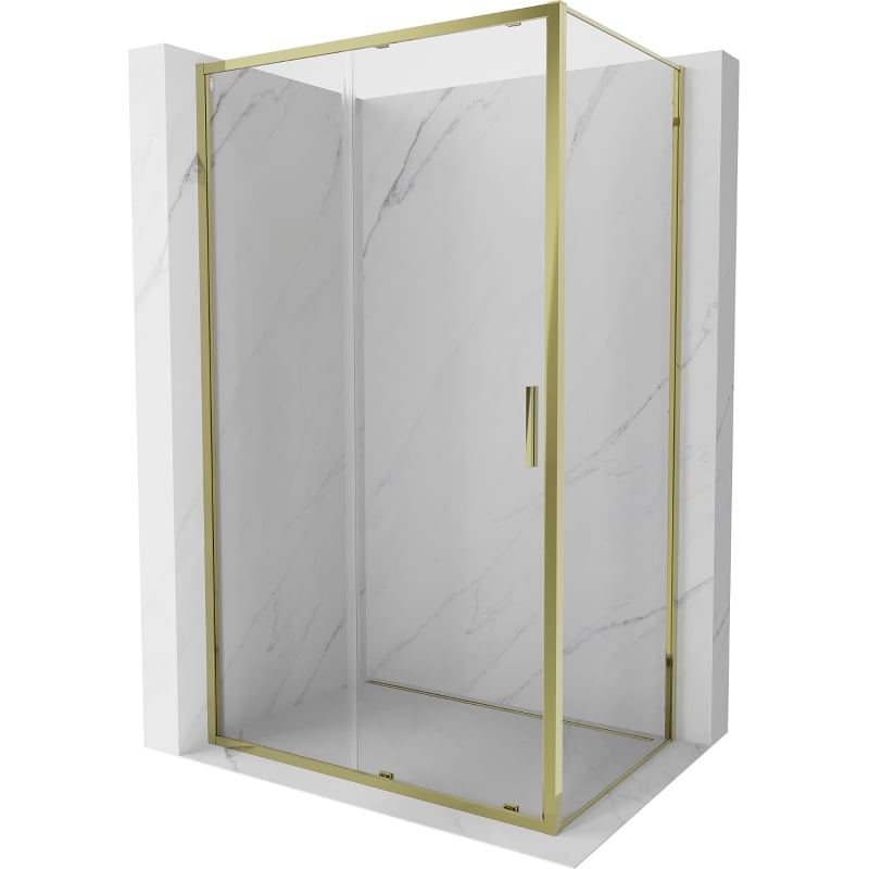 Mexen Exo sliding shower cabin 140 x 70 cm, transparent, gold - 8151-140-070-50-00