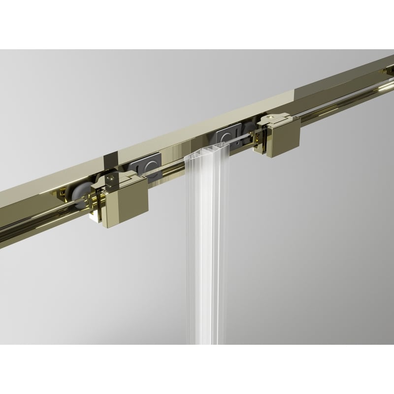 Mexen Exo sliding shower enclosure 90 x 75 cm, transparent, gold - 8151-090-075-50-00