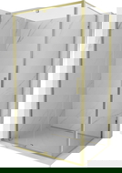 Mexen Exo 90 x 70 cm Hinged Shower Enclosure, Transparent, Gold - 819-090-070-50-00