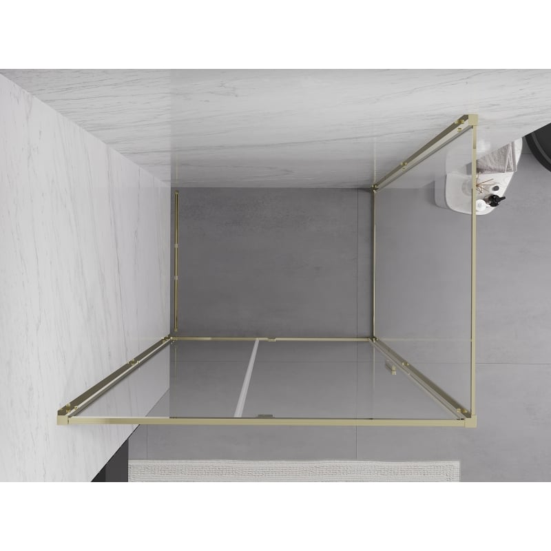 Mexen Exo-R swing shower cabin 115 x 70 cm, transparent, gold - 819-115-070-50-00