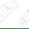 Mexen Exo hinged shower enclosure 135 x 70 cm, transparent, gold - 819-135-070-50-00