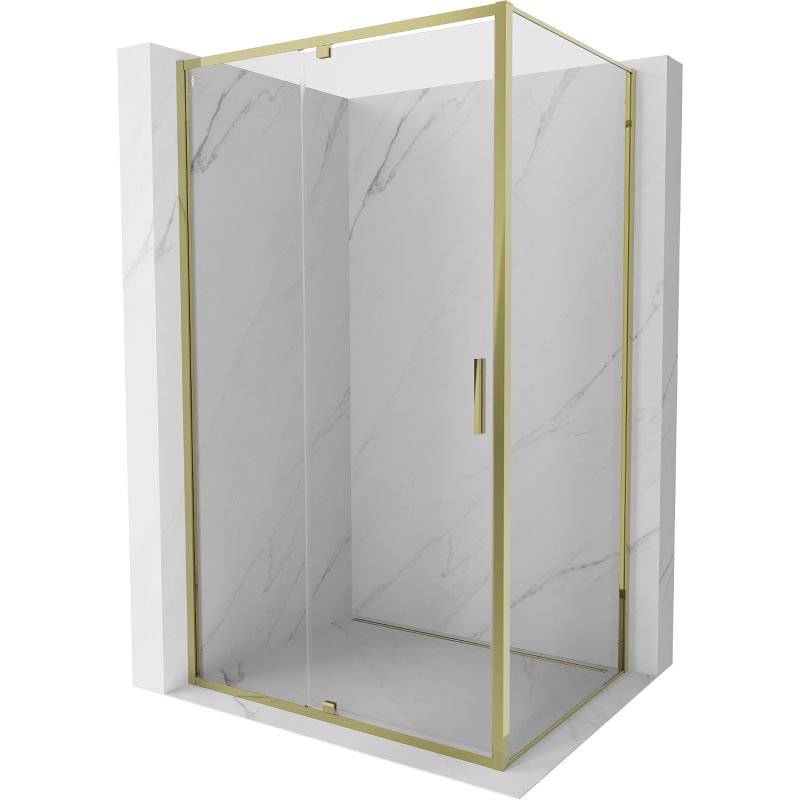 Mexen Exo hinged shower enclosure 135 x 70 cm, transparent, gold - 819-135-070-50-00