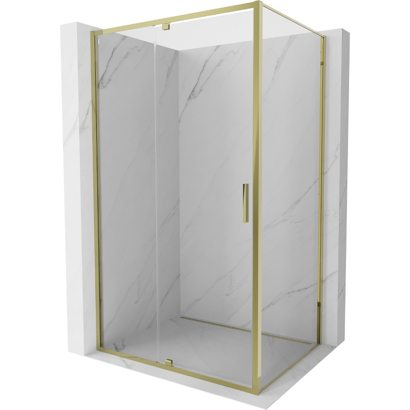 Mexen Exo-R hinged shower cabin 110 x 85 cm, transparent, gold - 819-110-085-50-00