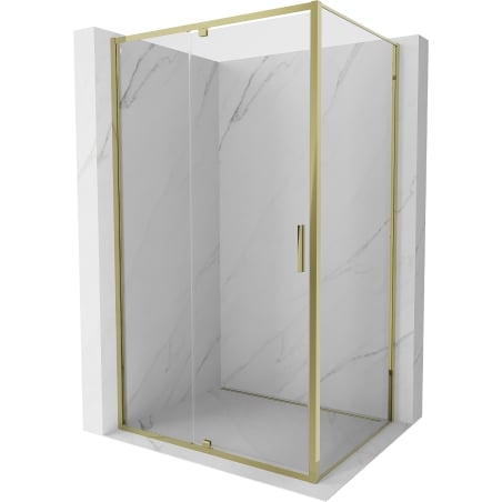 Mexen Exo-R hinged shower cabin 145 x 90 cm, transparent, gold - 819-145-090-50-00
