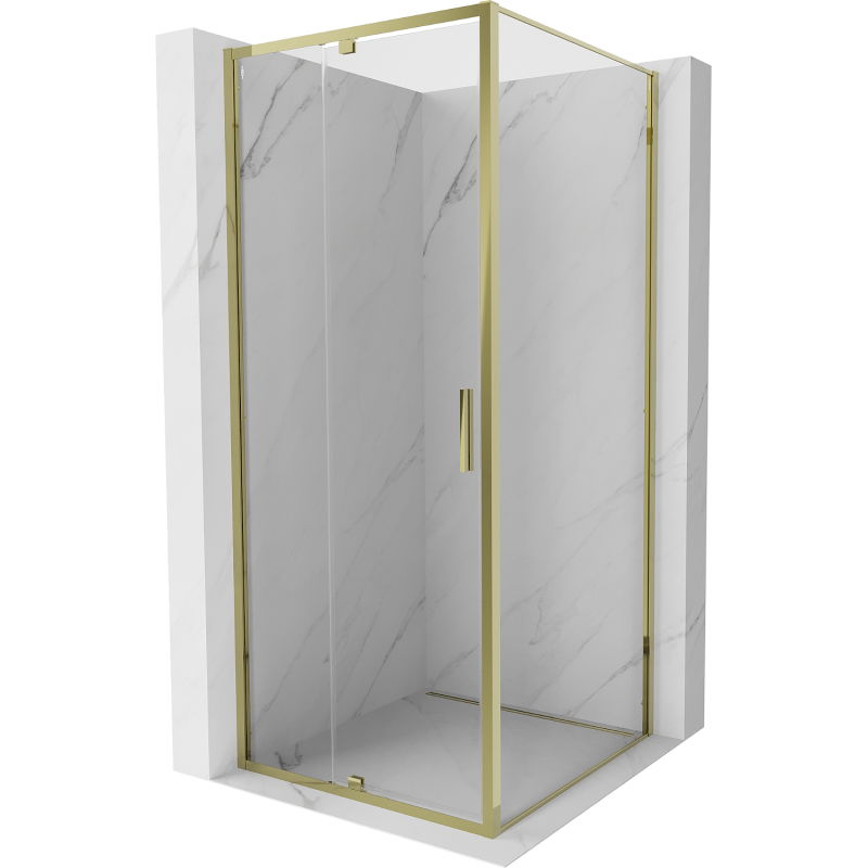 Mexen Exo shower enclosure hinged 100 x 100 cm, transparent, gold - 819-100-100-50-00