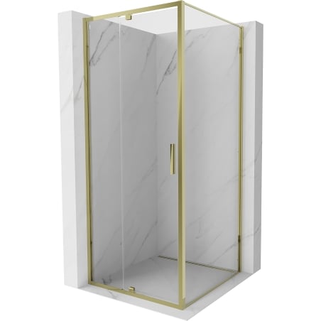 Mexen Exo-R pivot shower enclosure 100 x 100 cm, transparent, gold - 819-100-100-50-00