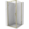Mexen Exo-R pivot shower enclosure 100 x 100 cm, transparent, gold - 819-100-100-50-00