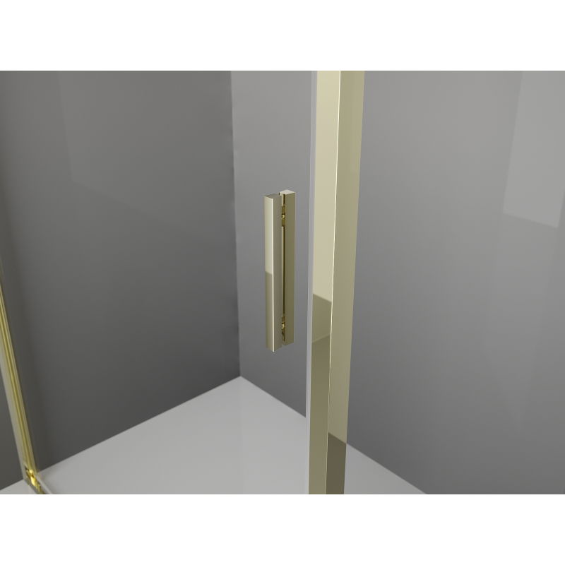 Mexen Exo Hinged Shower Enclosure 135 x 100 cm, Transparent, Gold - 819-135-100-50-00