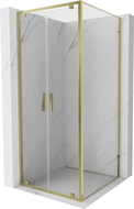 Mexen Exo shower enclosure hinged 70 x 70 cm, transparent, gold - 8182-070-070-50-00
