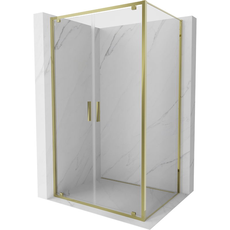 Mexen Exo Hinged Shower Cabin 80 x 70 cm, Transparent, Gold - 8182-080-070-50-00
