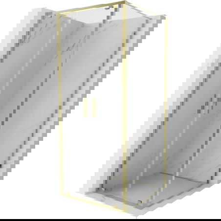 Mexen Exo pivot shower enclosure 80 x 80 cm, transparent, gold - 8182-080-080-50-00