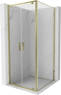 Mexen Exo-BR Duo swing shower cabin 80 x 80 cm, transparent, gold - 8182-080-080-50-00