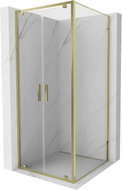 Mexen Exo-BR Duo hinged shower cabin 90 x 90 cm, transparent, gold - 8182-090-090-50-00