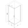 Mexen Exo Shower Enclosure Hinged 70 x 70 cm, Transparent, Gold - 8181-070-070-50-00