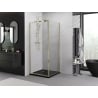 Mexen Exo Shower Enclosure Hinged 70 x 70 cm, Transparent, Gold - 8181-070-070-50-00