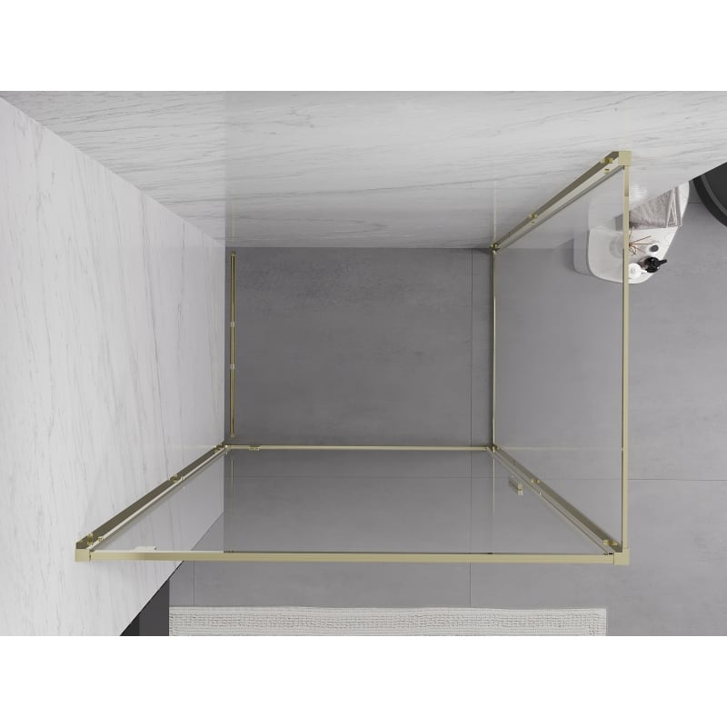 Mexen Exo-BR hinged shower cabin 80 x 70 cm, transparent, gold - 8181-080-070-50-00