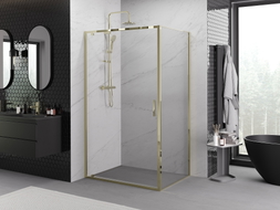 Mexen Exo-BR swing shower cabin 80 x 75 cm, transparent, gold - 8181-080-075-50-00