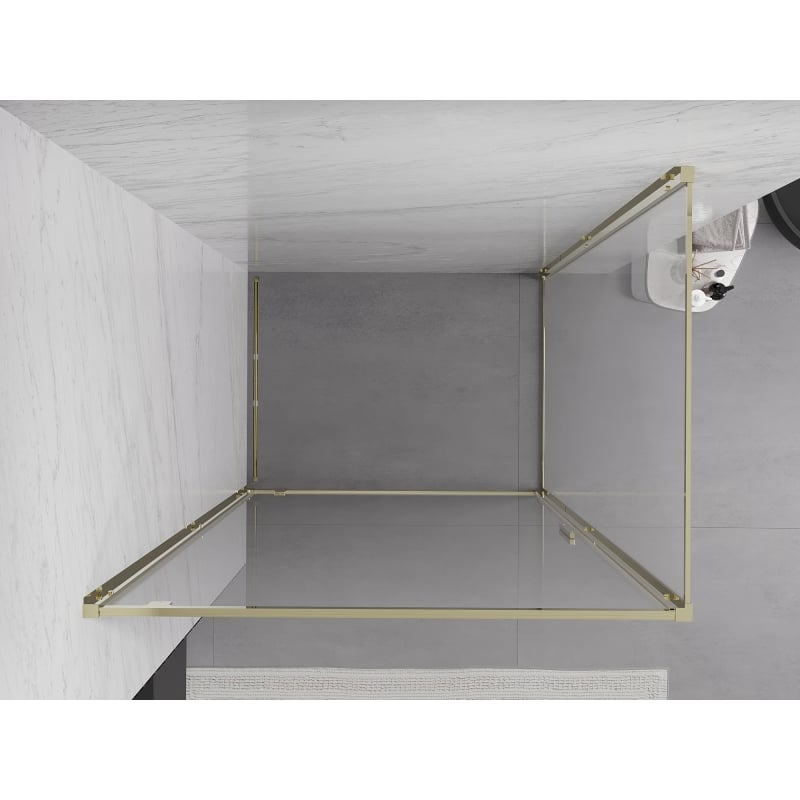 Mexen Exo Pivot Shower Enclosure 80 x 75 cm, Transparent, Gold - 8181-080-075-50-00