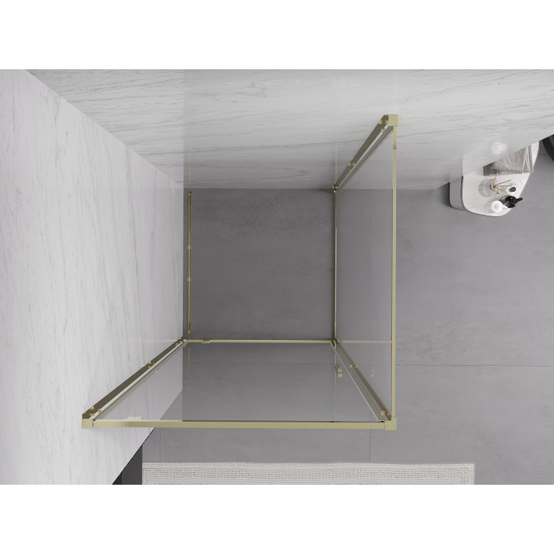 Mexen Exo-BR hinged shower cabin 80 x 80 cm, transparent, gold - 8181-080-080-50-00