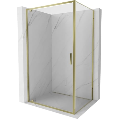 Mexen Exo pivot shower cabin 95 x 80 cm, transparent, gold - 8181-095-080-50-00