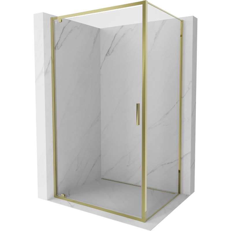 Mexen Exo hinged shower cabin 75 x 85 cm, transparent, gold - 8181-075-085-50-00