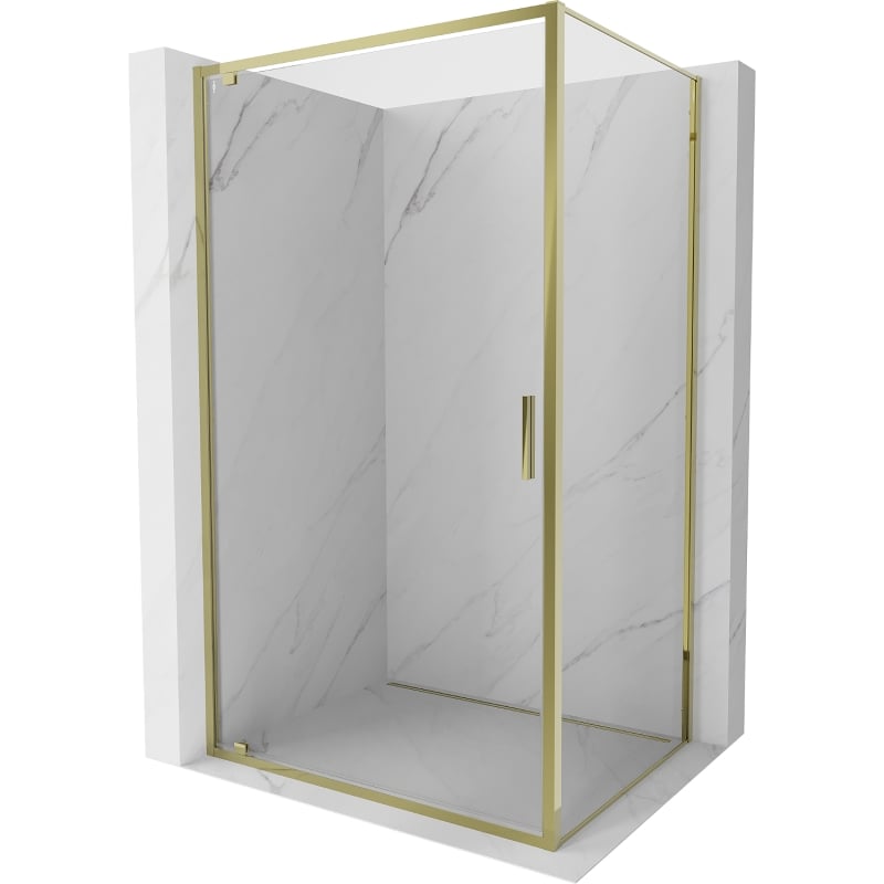 Mexen Exo pivot shower enclosure 70 x 90 cm, transparent, gold - 8181-070-090-50-00