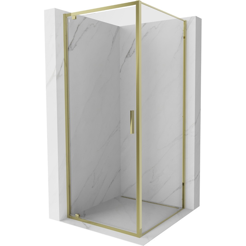 Mexen Exo-BR swing shower cabin 95 x 95 cm, transparent, gold - 8181-095-095-50-00