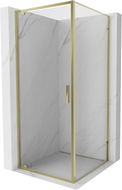 Mexen Exo-BR swing shower enclosure 100 x 100 cm, transparent, gold - 8181-100-100-50-00