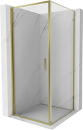 Mexen Exo 70 x 70 cm pivot shower cabin, transparent, gold - 817-070-070-50-00