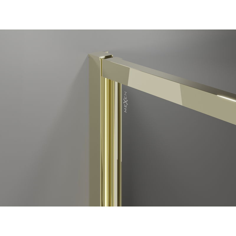 Mexen Exo Hinged Shower Enclosure 80 x 70 cm, Transparent, Gold - 817-080-070-50-00